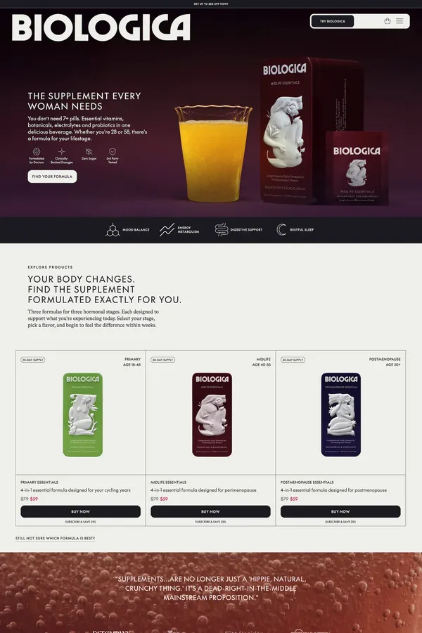 BIOLOGICA - Ecommerce design inspiration