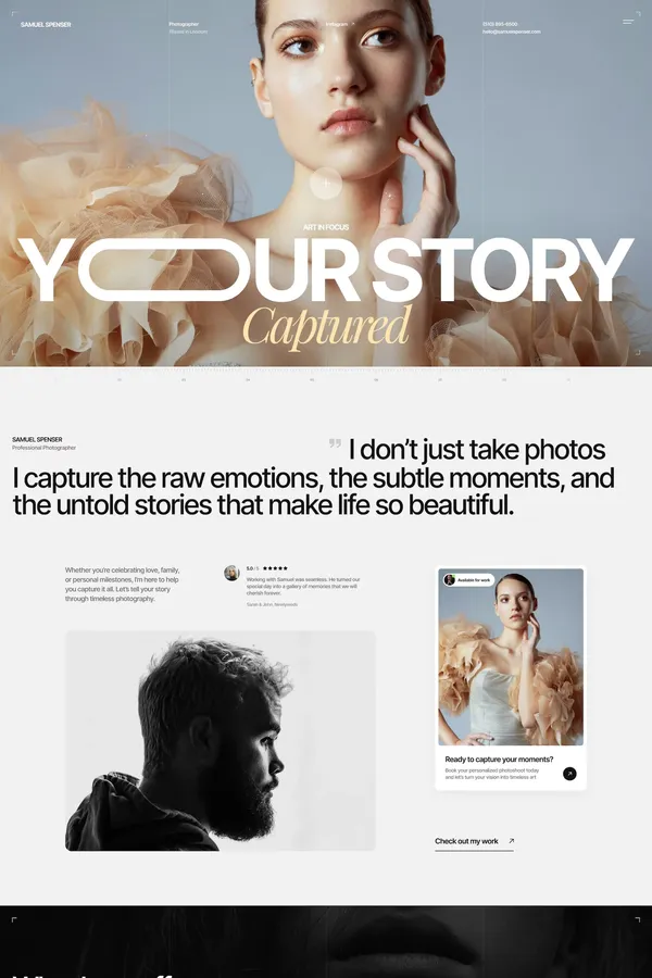Samuel Spenser | Professional Photographer in London - Template design inspiration