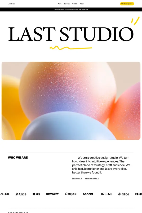 Last Studio · Agency Template for Framer - Template design inspiration