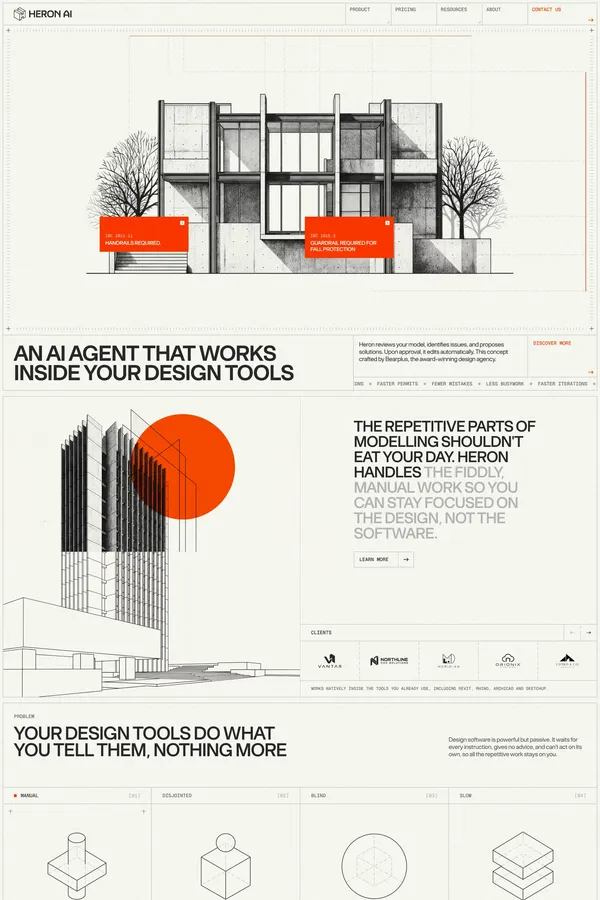Heron AI | Works inside your design tools - Landing design inspiration
