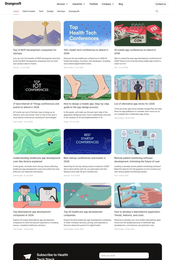 App development articles | Orangesoft - Blog design inspiration