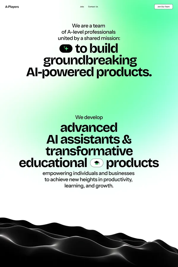 A-Players | Develop Advanced AI Assistants & Transformative Products - Product page design inspiration