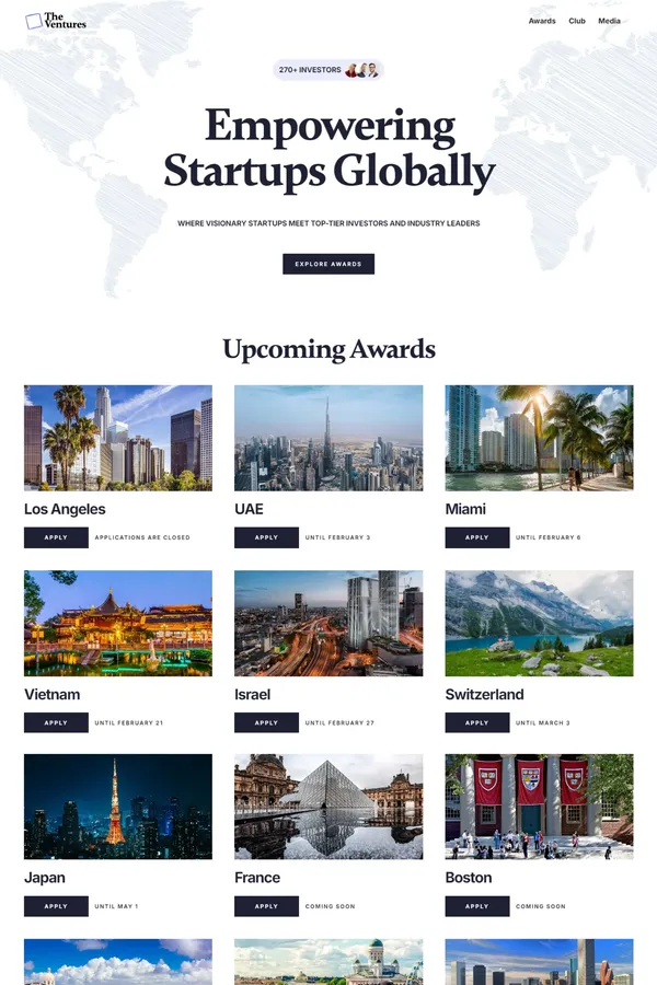 The Ventures - Product page design inspiration