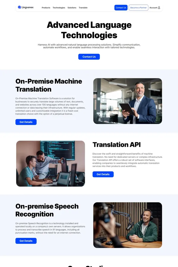 Machine Translation and Speech Recognition - Product page design inspiration