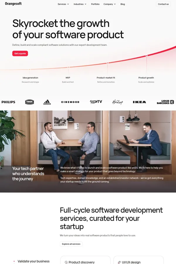 Software Development Company - Custom Application Development Services | Orangesoft - Product page design inspiration