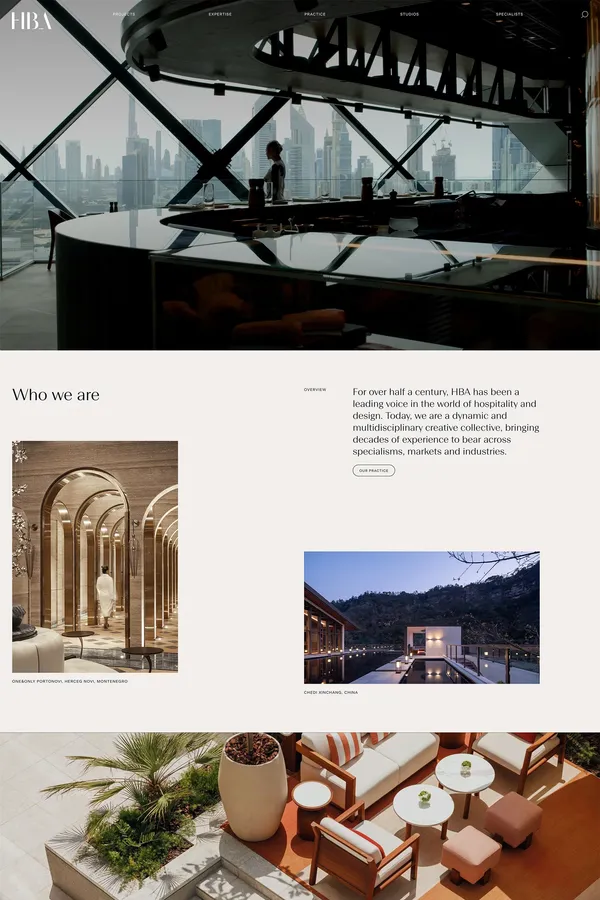 HBA - Design that gives form to emotion - Portfolio design inspiration