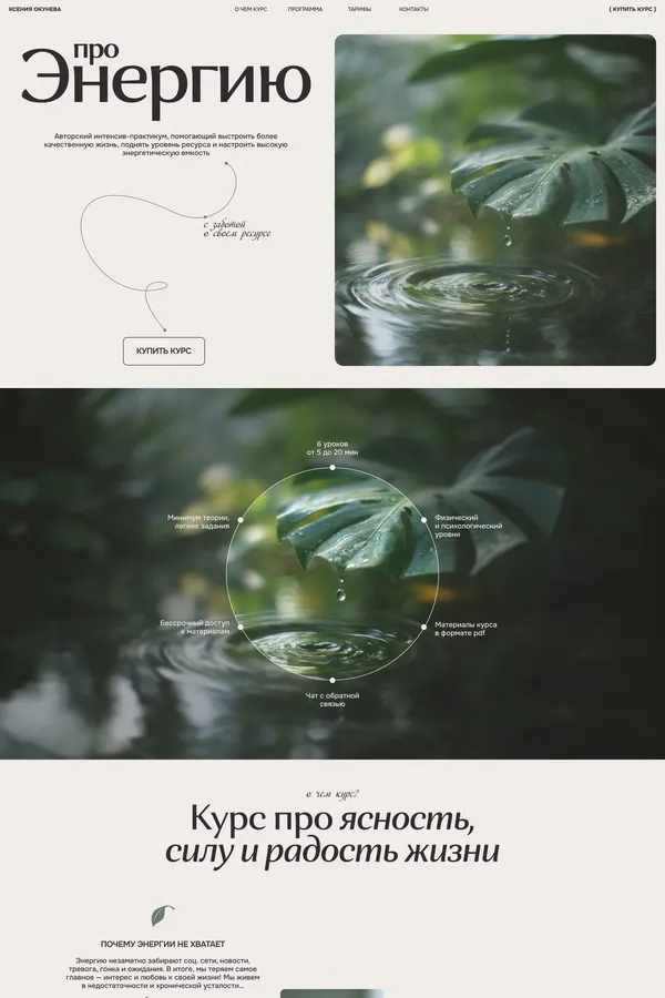 Про энергию — авторский курс Ксении Окуневой