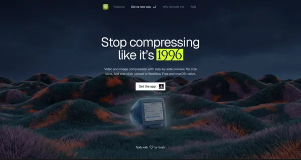 Squeeze – Video & Image Compression for macOS - Landing design inspiration