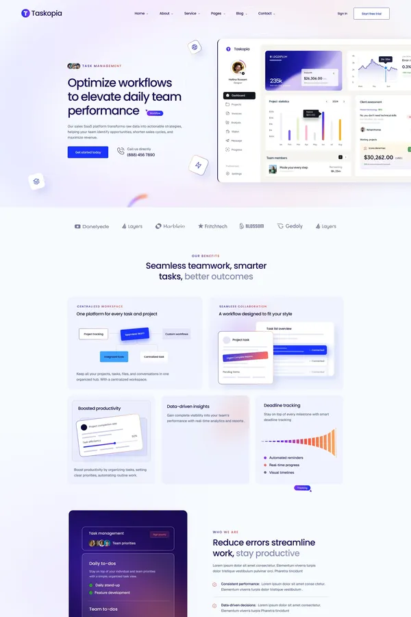 Taskopia - Webflow HTML website template