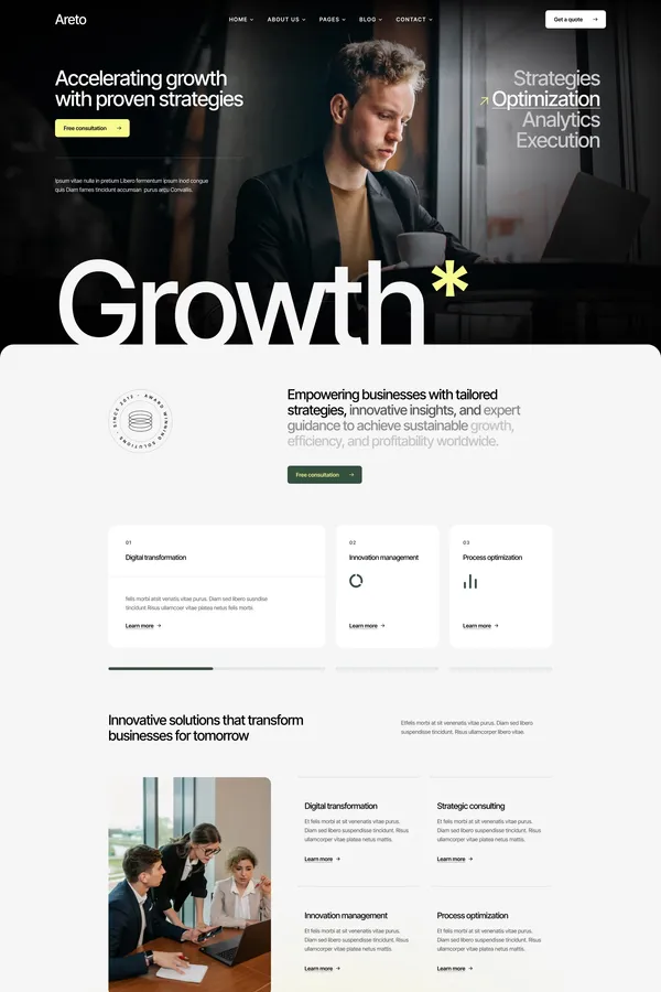Areto - Webflow HTML website template