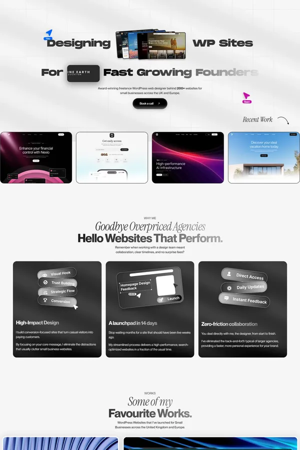 Freelance WordPress Web Designer | SW Designs - Portfolio design inspiration