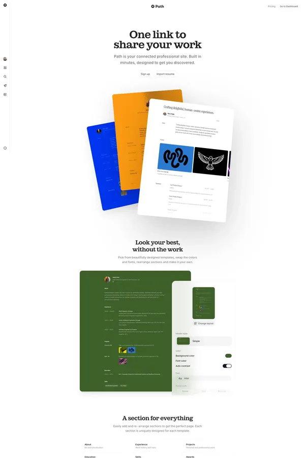 Path – Your professional site, live in minutes - Landing design inspiration