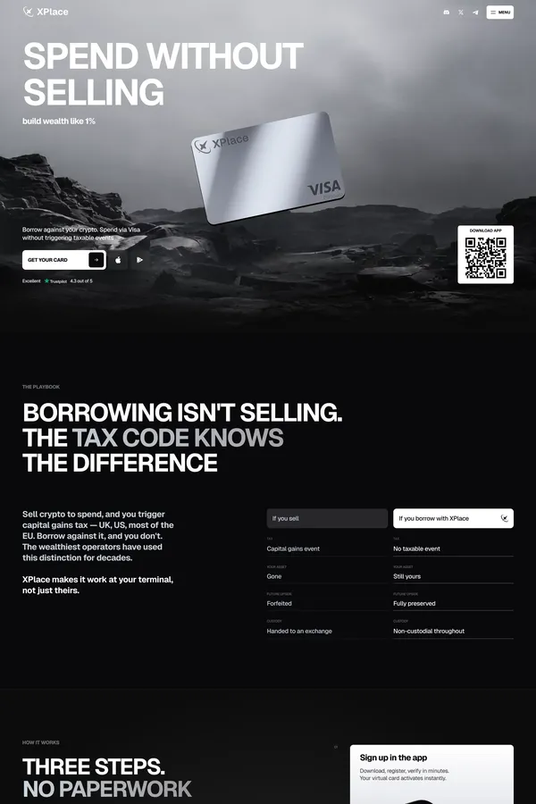 XPlace â Solanaâs First True Credit Card - Landing design inspiration