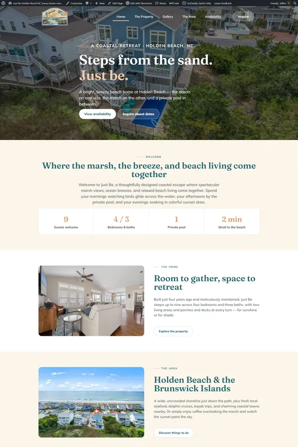 Just Be Holden Beach NC luxury home rental ocean marsh pool – Holden Beach vacation rental. Luxury between beach and marsh. Pool.