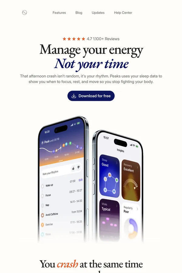 Peaks: Circadian Rhythm App for iPhone & Apple Watch