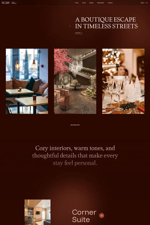 Veloura - Webflow website template - Template design inspiration