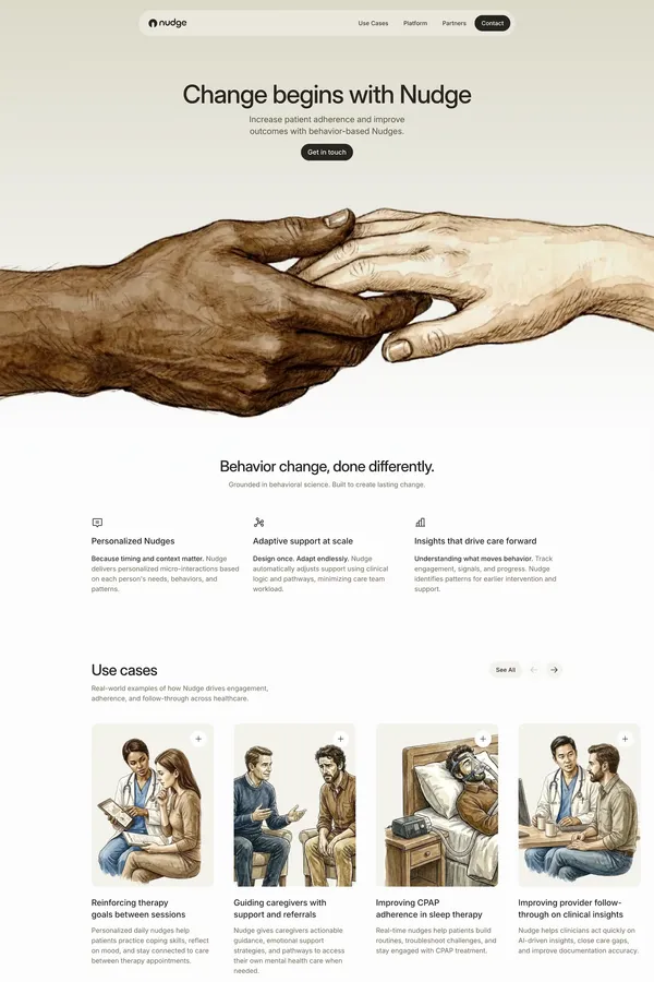 Nudge - Landing design inspiration