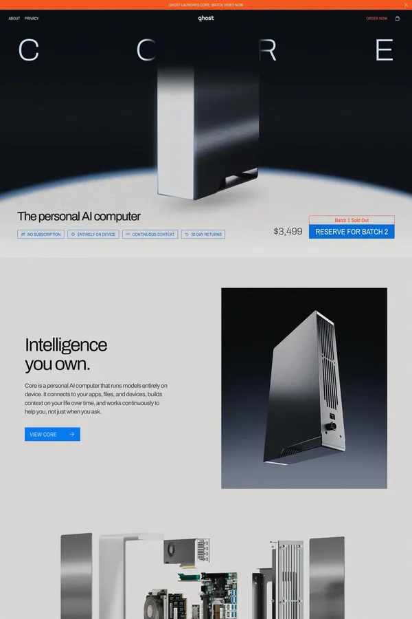 Ghost AI - Landing design inspiration