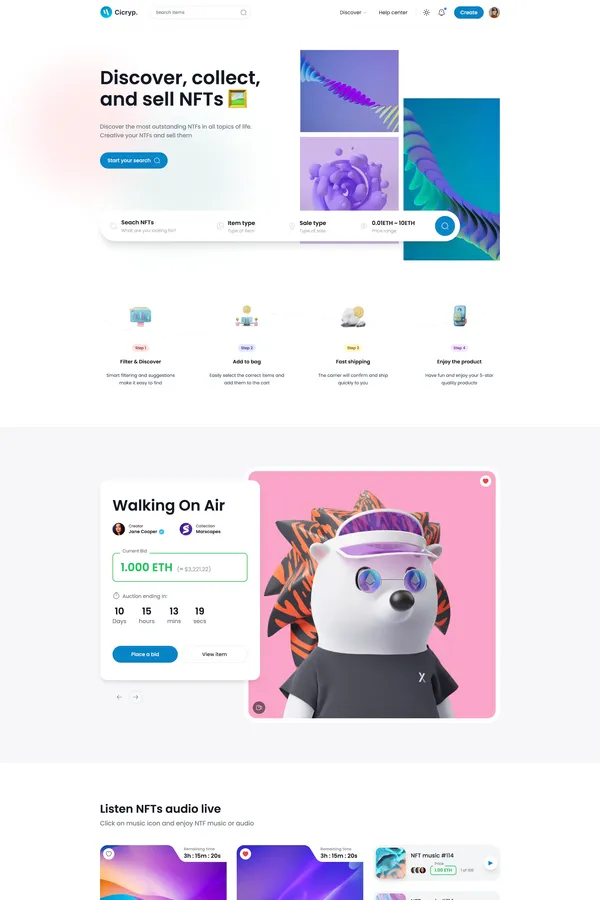 Ciscryp - NFT marketplace NextJs template