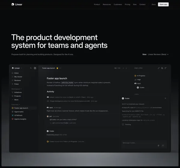 Linear – The system for product development - Landing design inspiration