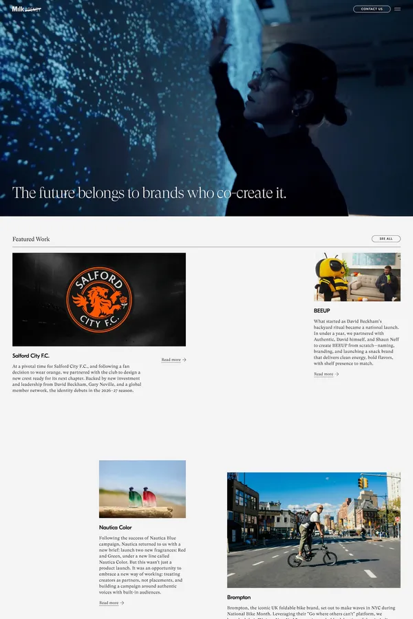 Milk Agency - Portfolio design inspiration