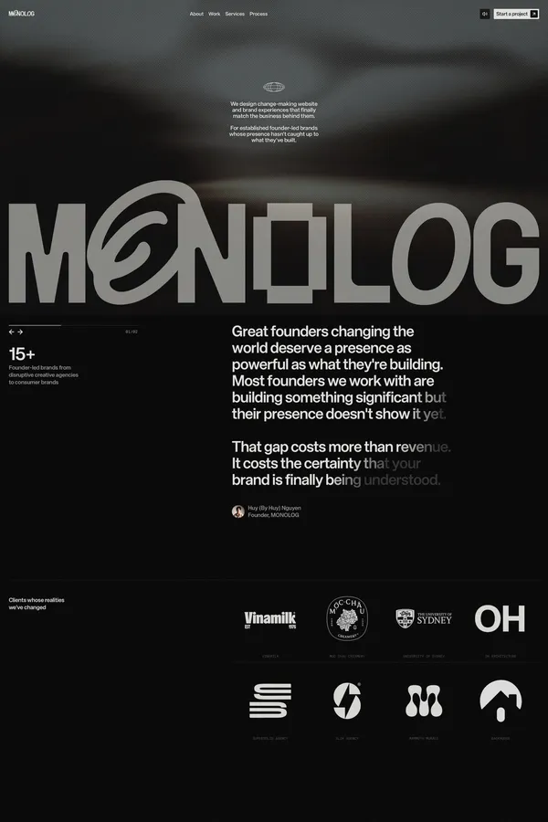 MONOLOG | Brand and Web Experience Studio Founded By Huy - Portfolio design inspiration