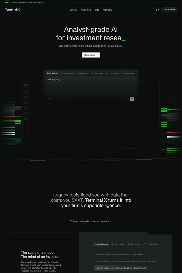 Terminal X - AI Agent Platform for Investment Managers