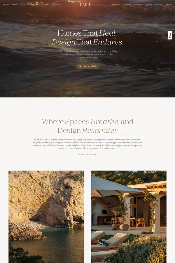 FAEH | Luxury Wellness Homes, Villas & Retreats in Europe