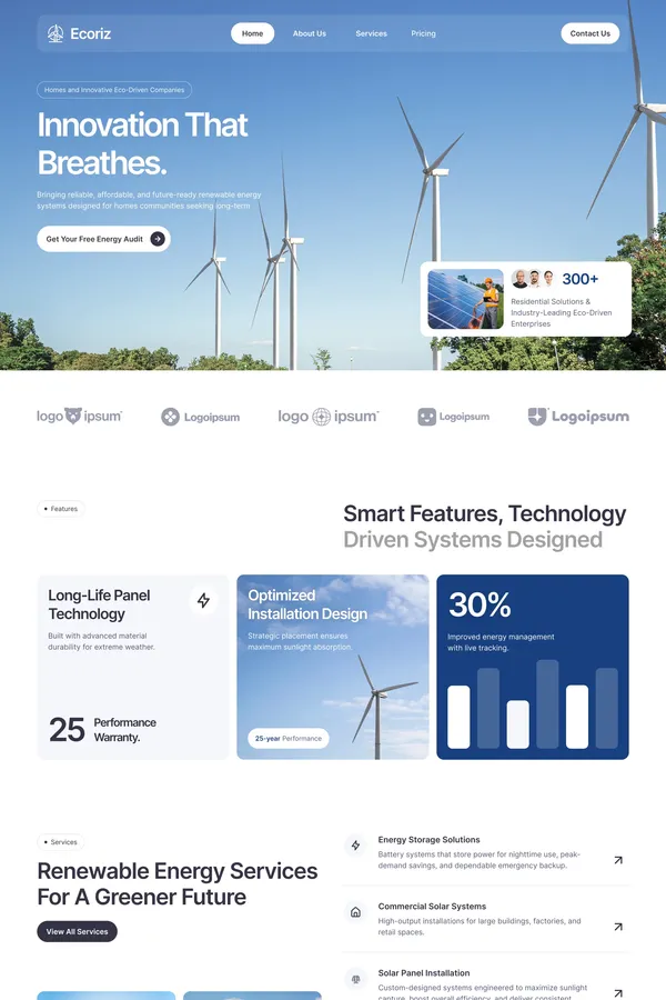 Ecoriz - Template design inspiration
