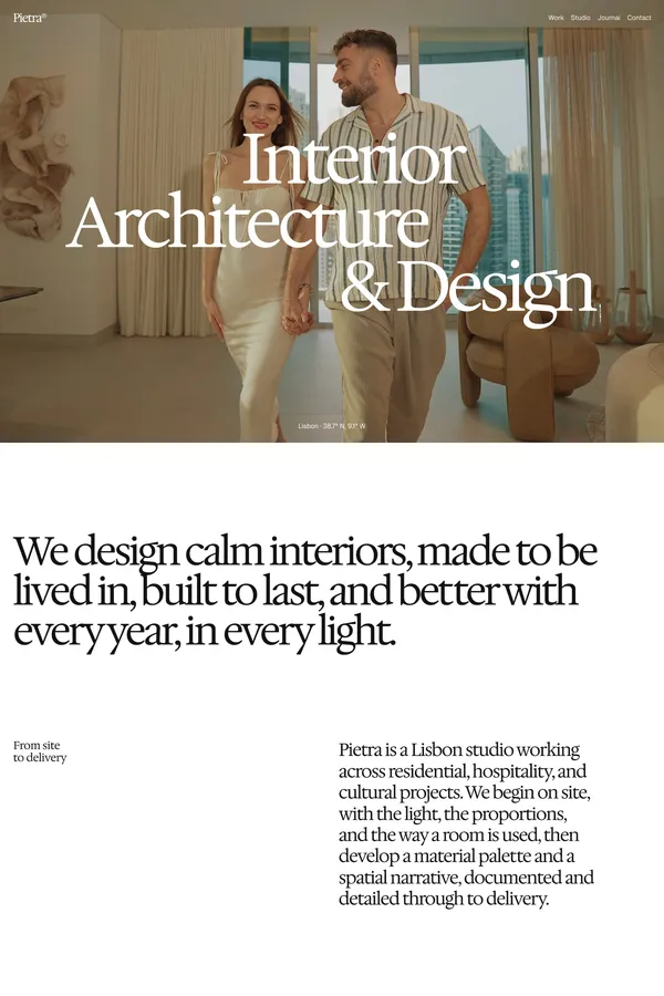Pietra: Interior Design Studio Template - Template design inspiration
