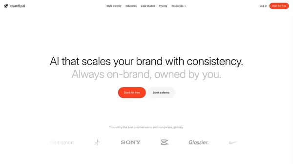 exactly.ai | Train AI to replicate your brand style - Landing design inspiration
