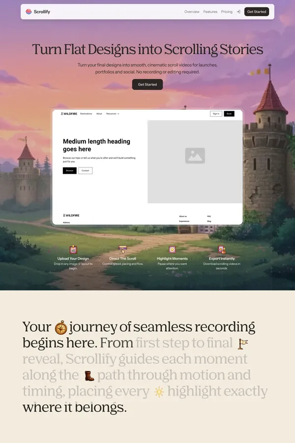 Scrollify — Turn screenshots into scroll videos - Landing design inspiration