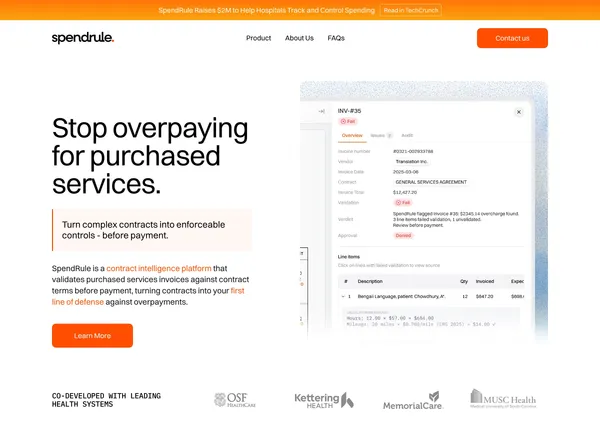 Spendrule - Landing design inspiration