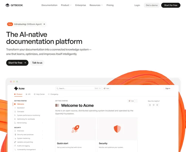 GitBook - The AI-native documentation platform - Landing design inspiration