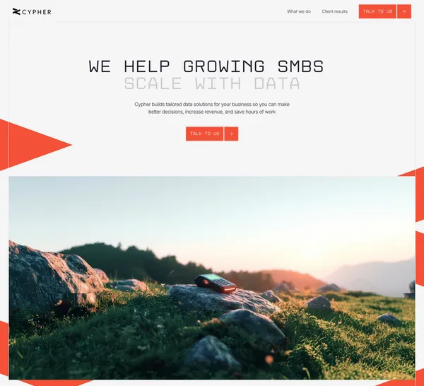 Cypher - Scaling DTC Brands with Data - Landing design inspiration