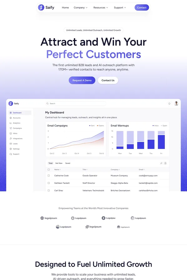 Saify | AI-Powered Cold Email Outreach & Marketing