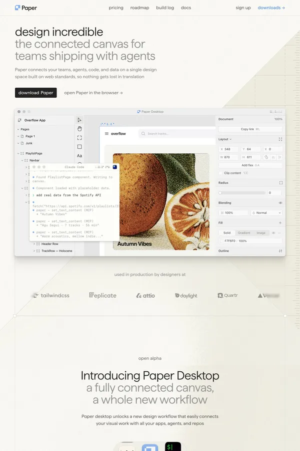 Paper – design, share, ship - Landing design inspiration