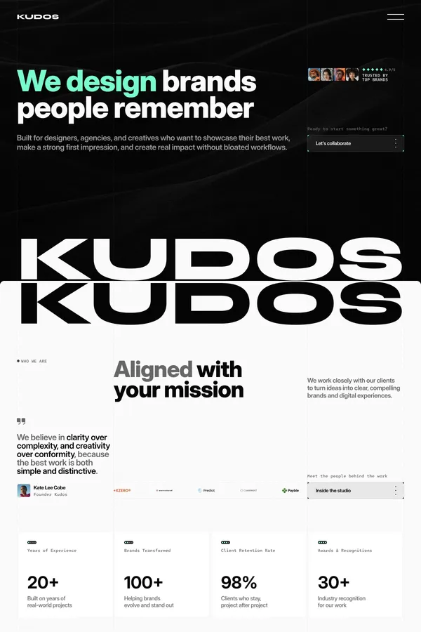 Kudos - Modern Design Agency Framer Template - Template design inspiration