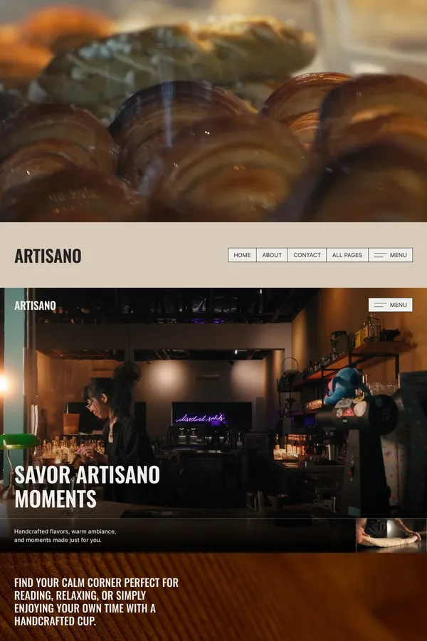 Title: Artisano â Modern Cafe & Bistro Website