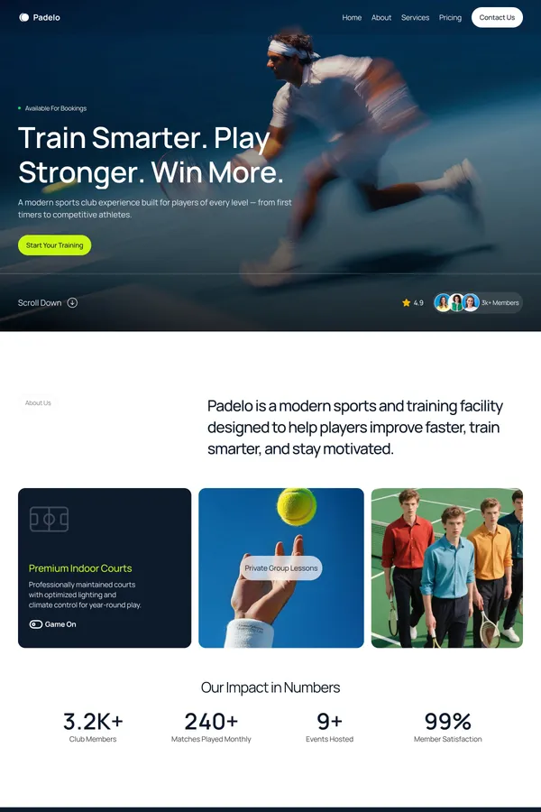 Racketon - Sports Framer Template