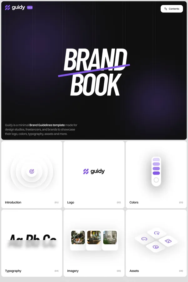 Guidy - A Modern Brand Book Template for Framer - website design inspiration