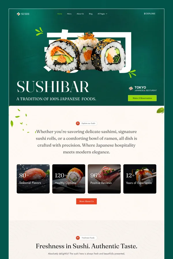 Authentic Sushi & Dining Experience Framer Template