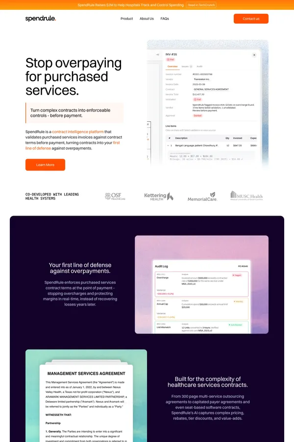 Spendrule - Landing design inspiration