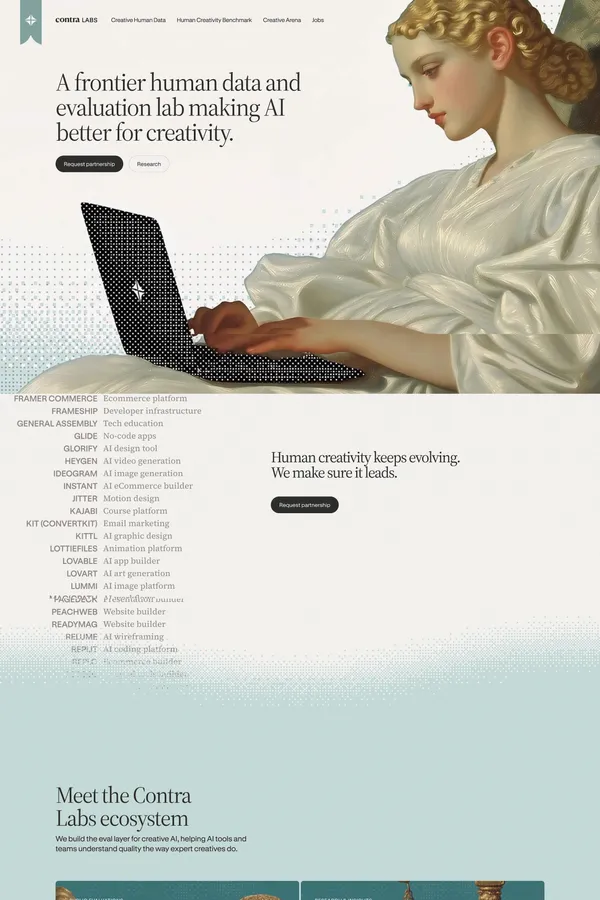 Contra Labs - Powered by Contra - Landing design inspiration