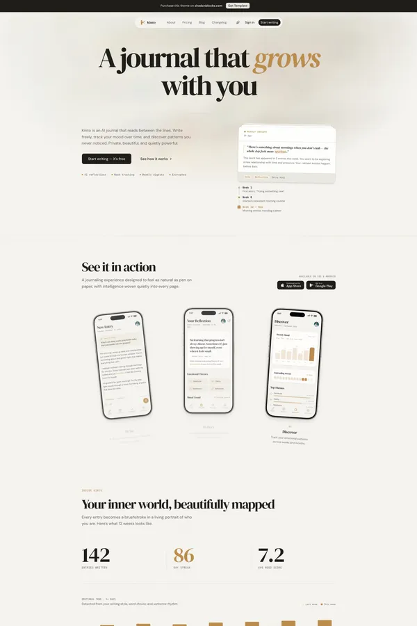 Kinto - Modern Next.js Template - Template design inspiration