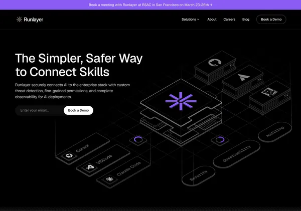 Enterprise MCPs, Skills, & Agents | Runlayer - Landing design inspiration