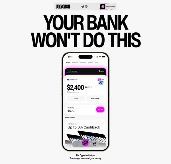 UGLYCASH - Landing design inspiration