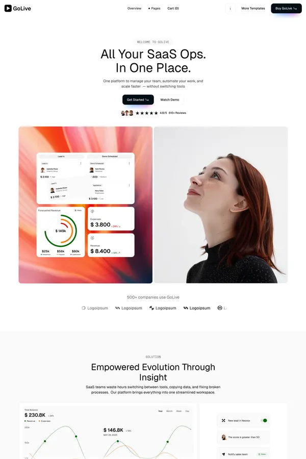 GoLive - Webflow Ecommerce website template - Template design inspiration