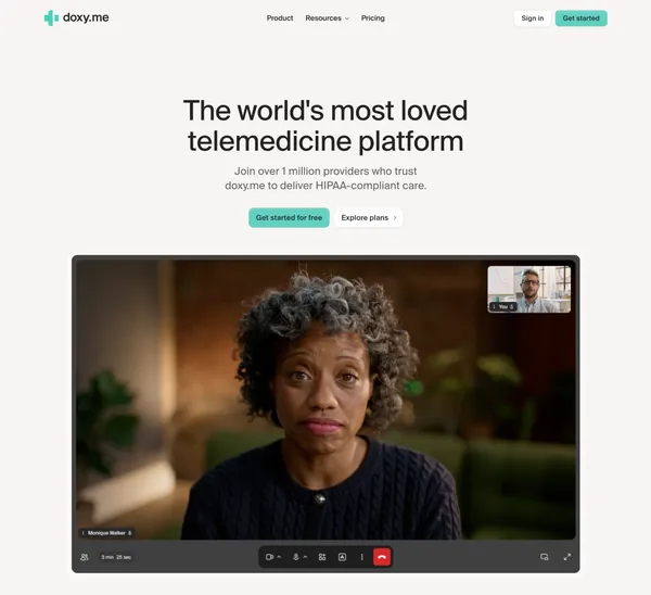 The Simple, Free, and Secure Telemedicine Platform | Doxy.me - Landing design inspiration