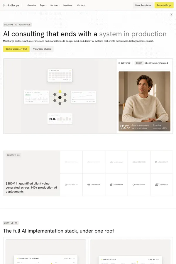 Mindforge - Webflow HTML website template - website design inspiration